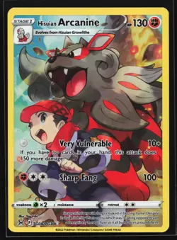 Hisuian Arcanine TG08 SWSH11 Lost Origin Trainer Gallery Ultra Rare Pokemon Card - Image 1