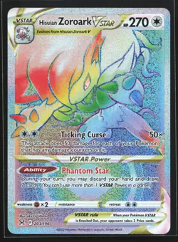 Hisuian Zoroark VSTAR 203/196 Lost Origin Rainbow Secret Rare Pokemon Card - Image 1