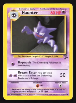 Haunter 43/130 Base Set 2 Uncommon Pokemon Card - Image 1