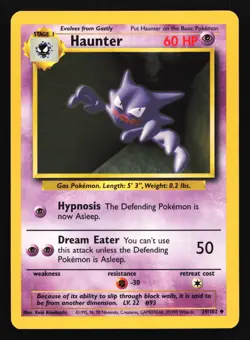 Haunter 29/102 Base Set Uncommon Pokemon Card - Image 1