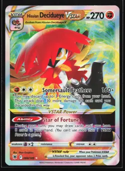 Hisuian Decidueye VSTAR 084/189 SWSH10: Astral Radiance Ultra Rare Pokemon Card - Image 1