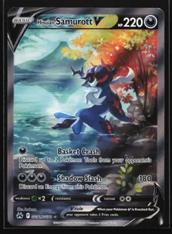 Hisuian Samurott V GG51 Crown Zenith Galarian Gallery Ultra Rare Pokemon Card - Image 1