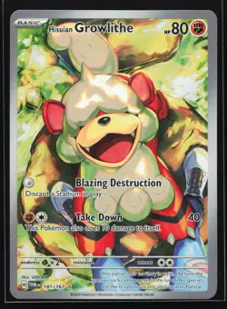 Hisuian Growlithe 181/167 Twilight Masquerade Illustration Rare Pokemon Card - Image 1