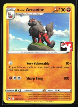Hisuian Arcanine 084/196 Prize Pack Series 3 Rare Pokemon Card - Image 1