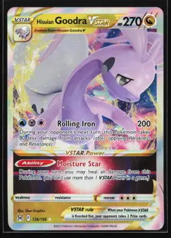 Hisuian Goodra VSTAR 136/196 SWSH11: Lost Origin Ultra Rare Pokemon Card - Image 1
