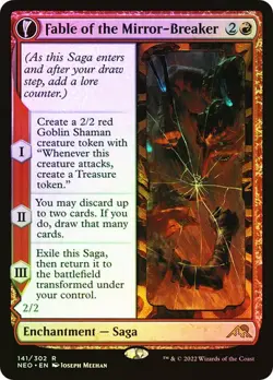 MTG FABLE OF THE MIRROR-BREAKER FOIL Kamigawa: Neon Dynasty NM - Image 1