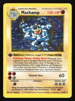 Machamp 8/102 Base Set (Shadowless) 1st Edition Holo Rare Pokemon Card - Image 1