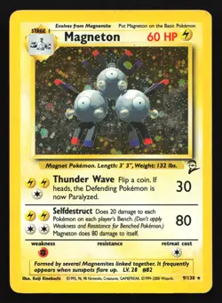 Magneton 9/130 Base Set 2 Holo Rare Pokemon Card - Image 1