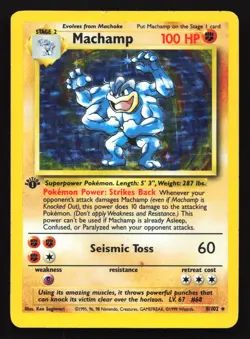 Machamp 8/102 Base Set 1st Edition Holo Rare Pokemon Card - Image 1