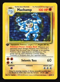Machamp 8/102 Base Set 1st Edition Holo Rare Pokemon Card - Image 1