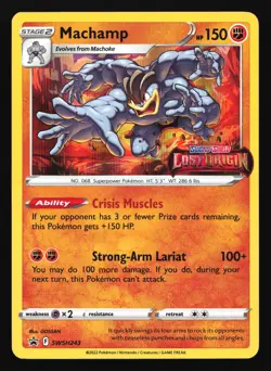 Machamp SWSH243 Lost Origin Prerelease Black Star Promo Pokemon Card - Image 1
