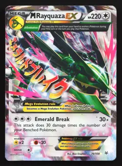 M Rayquaza EX 76/108 XY - Roaring Skies Ultra Rare Pokemon Card - Image 1