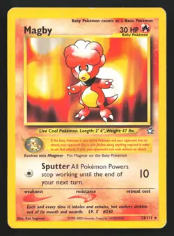 Magby 23/111 Neo Genesis Rare Pokemon Card - Image 1