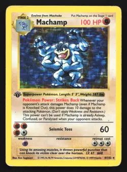 Machamp 8/102 Base Set (Shadowless) 1st Edition Holo Rare Pokemon Card - Image 1