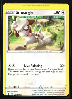 MISCUT Smeargle 128/203 SWSH07: Evolving Skies Rare Pokemon Card - Image 1