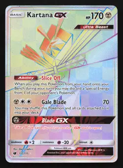 Kartana GX 117/111 SM - Crimson Invasion Rainbow Secret Rare Pokemon Card - Image 1