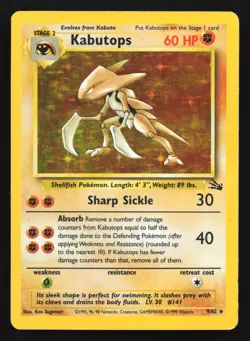 Kabutops 9/62 Fossil Holo Rare Pokemon Card - Image 1