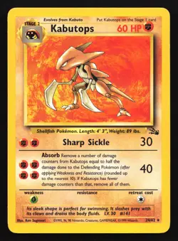 Kabutops 24/62 Fossil Rare Pokemon Card - Image 1