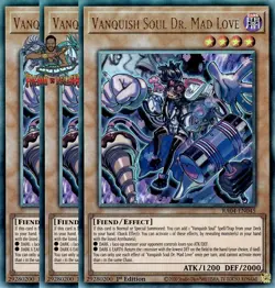 Yugioh! 3x Vanquish Soul Dr. Mad Love RA04-EN045 Ultimate Rare 1st Ed NM - Image 1
