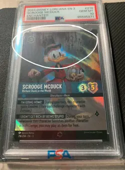 2024 Disney Lorcana Enchanted Scrooge McDuck 218/204 Inklands EN 3 PSA 10 - Image 3