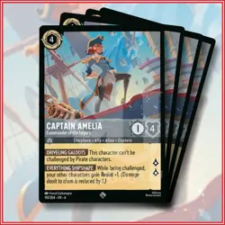 Disney Lorcana Captain Amelia - Commander of the Legacy 192/204 x4 | Super Rare - Image 1