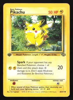 Pikachu 60/64 Jungle 1st Edition Common Pokemon Card - Image 1