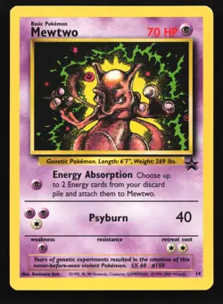 Mewtwo 14 WoTC Black Star Promo Pokemon Card - Image 1