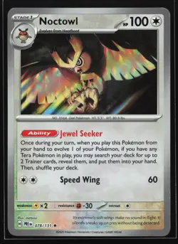 Noctowl (Master Ball) 078/131 Prismatic Evolutions Reverse Holo Pokemon Card - Image 1