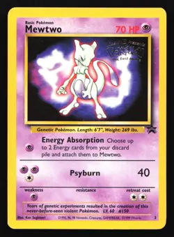 Mewtwo (Movie Promo) 3 WoTC WB Stamped Black Star Promo Pokemon Card - Image 1