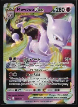 Mewtwo VSTAR 031/078 Pokemon GO Ultra Rare Pokemon Card - Image 1