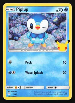 Piplup 20/25 McDonald's 25th Anniversary Holo Promo Pokemon Card - Image 1