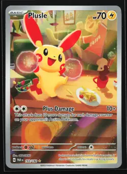 Plusle 193/182 SV04: Paradox Rift Illustration Rare Pokemon Card - Image 1