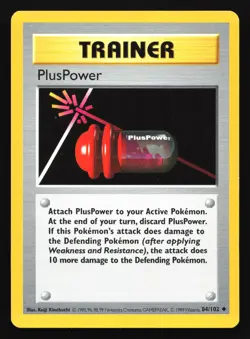 PlusPower 084/102 Base Set (Shadowless) Uncommon Pokemon Card - Image 1