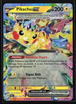 Pikachu ex 057/191 SV08: Surging Sparks Double Rare Pokemon Card - Image 1