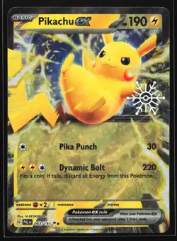 Pikachu ex (Holiday Calendar) 063/193 Snowflake Stamp Promo Pokemon Card - Image 1