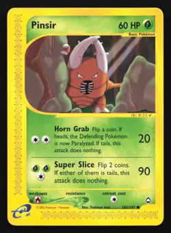 Pinsir 101/147 Aquapolis Common Pokemon Card - Image 1