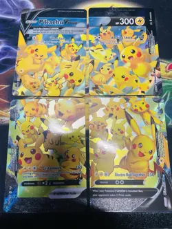 Pikachu V-Union SWSH139/140/141/142 Celebrations Black Star Promo Pokemon Card - Image 1
