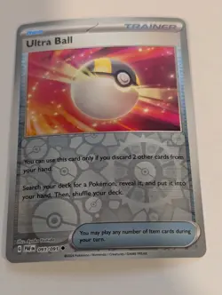 Ultra Ball 091/091 SV: Paldean Fates Reverse Pokemon Holo Foil Nice! - Image 1