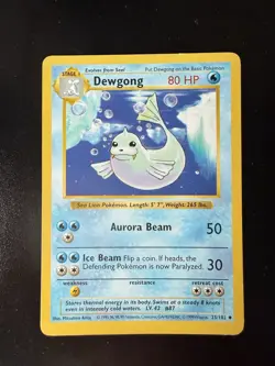 Pokemon TCG Dewgong 1st Edition Shadowless Uncommon Card Base Set 25/102 LP - Image 1