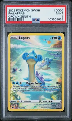 PSA 9 Lapras GG05 Crown Zenith Galarian Gallery Ultra Rare Pokemon Card - Image 1