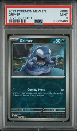 PSA 9 Grimer 088/165 MEW EN-151 Reverse Holo Pokemon Card - Image 1