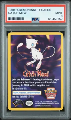PSA 9 Catch Mew! 1999 Ancient Mew Insert Cards Pokemon Card - Image 1