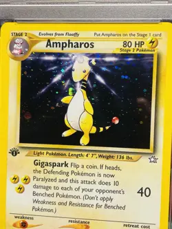 PSA 9 Ampharos 1/111 Neo Genesis 1st Edition Holo Rare Pokemon Card - Image 2