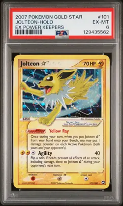 PSA 6 Jolteon Gold Star 101/108 EX Power Keepers Holo Pokemon Card - Image 1