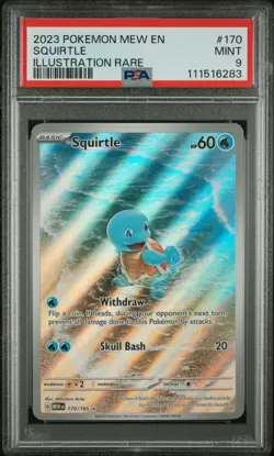 PSA 9 Squirtle 170/165 MEW EN-151 Illustration Rare Pokemon Card - Image 1