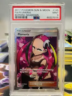PSA 9 Plumeria (Full Art) 145/147 2017 Burning Shadows Ultra Rare Pokemon Card - Image 1