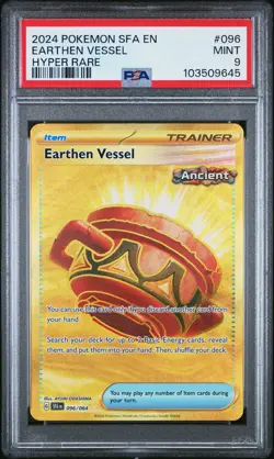 PSA 9 Earthen Vessel 096/064 Shrouded Fable Gold Hyper Rare Pokemon Card - Image 1
