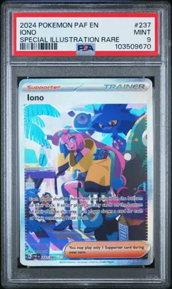 PSA 9 Iono 237/091 Paldean Fates Special Illustration Rare Pokemon Card - Image 1