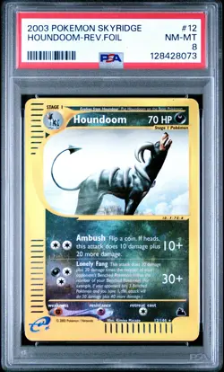 PSA 8 Houndoom 12/144 Skyridge Reverse Holo Rare Pokemon Card - Image 1