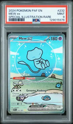 PSA 9 Mew ex 232/091 Paldean Fates Special Illustration Rare Pokemon Card - Image 1